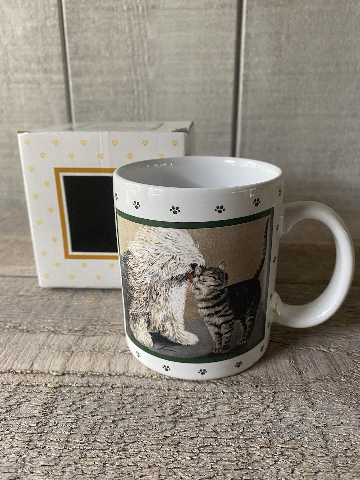 Vintage Lowell Herrero Cat & Sheep Dog Coffee Mug Vandor 1980’s Vintage Lowell Herrero Cat & Sheep Dog Coffee Mug Vandor 1980’s