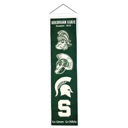Michigan State Spartans Logo Evolution Heritage Banner
