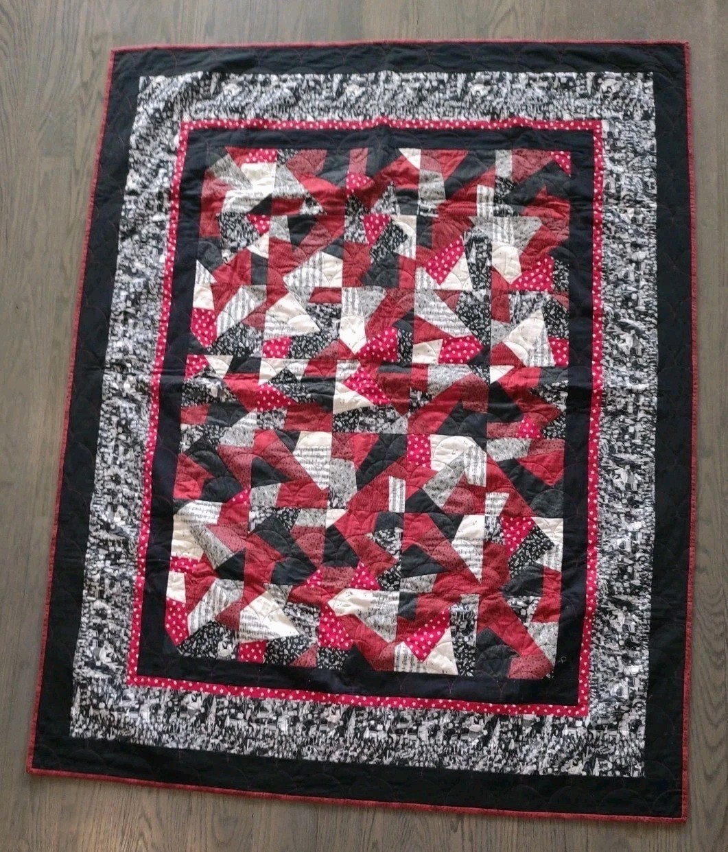 Handmade Special Styled Music Themed Coverlet 