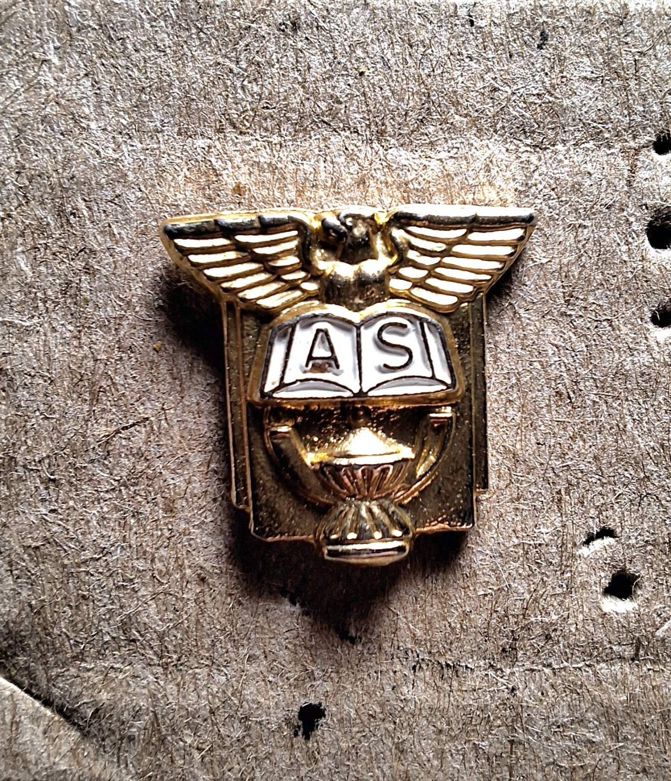  Vintage AS Academic Service / School Award Pinback