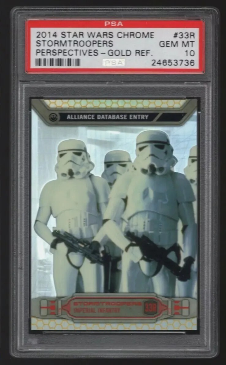 2014 Topps Star Wars Chrome PSA 10 Stormtroopers #/50 GOLD Refractor POP 1 #33R