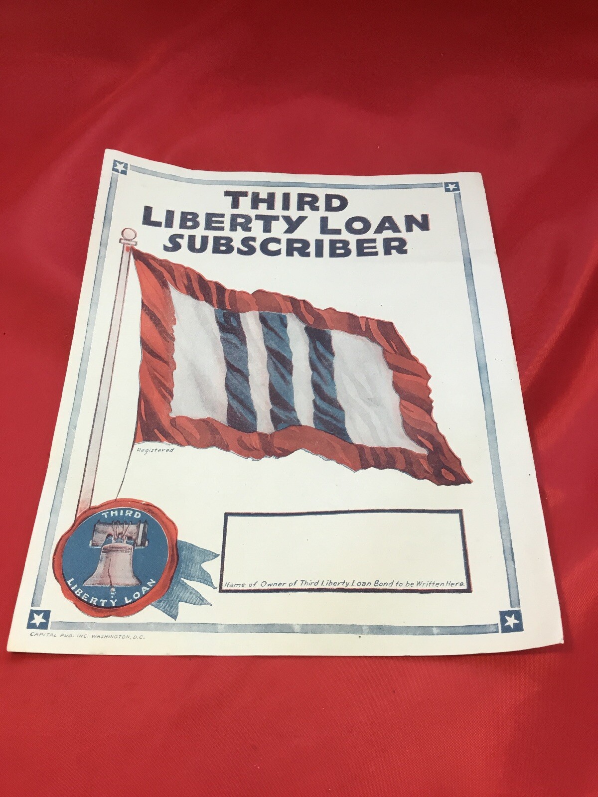 WWI 1918 Third Liberty Loan Subscriber Window Poster