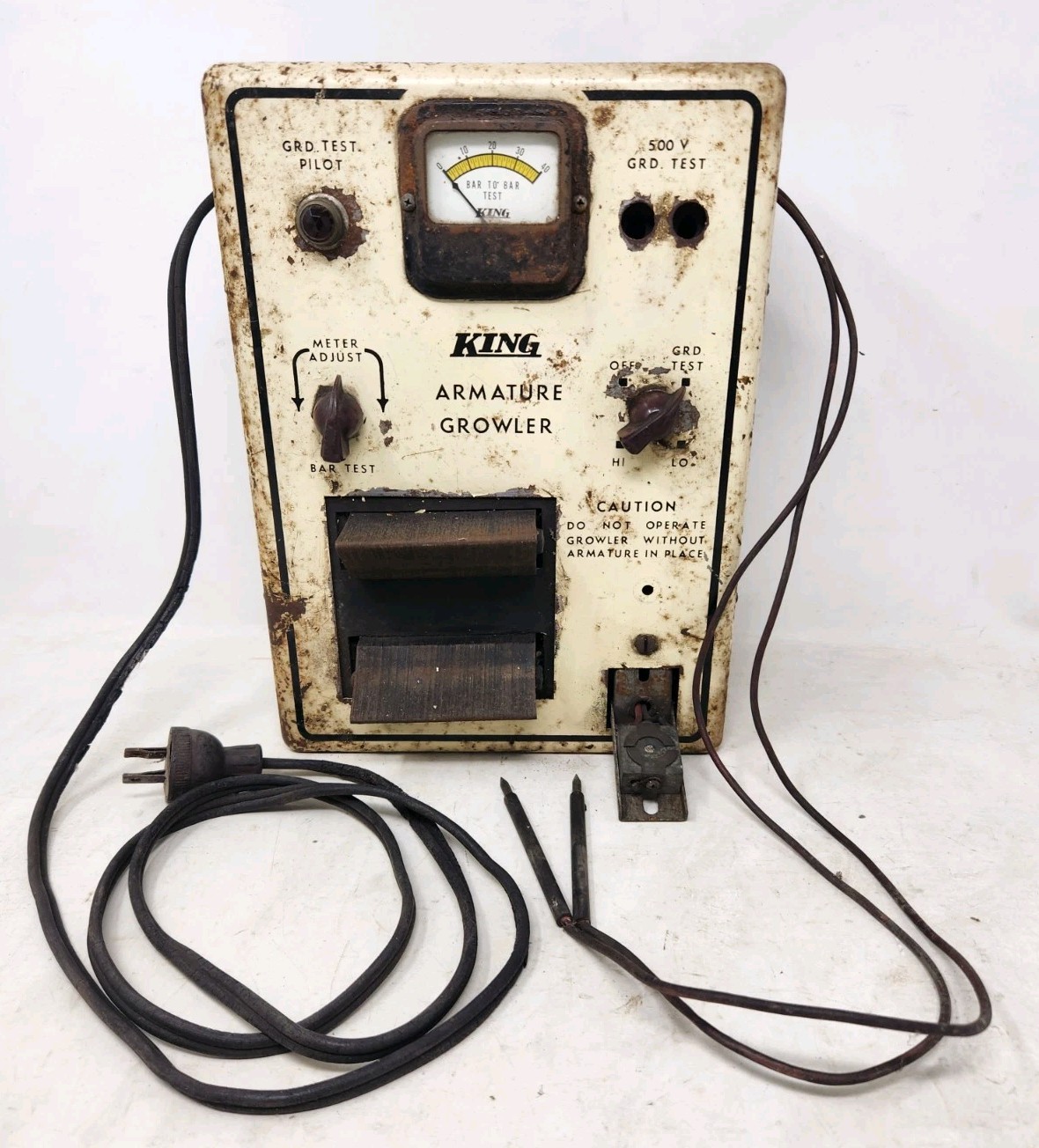 Vintage 1950s King G209 Armature Growler Tester Auto Shop Garage Equipment READ