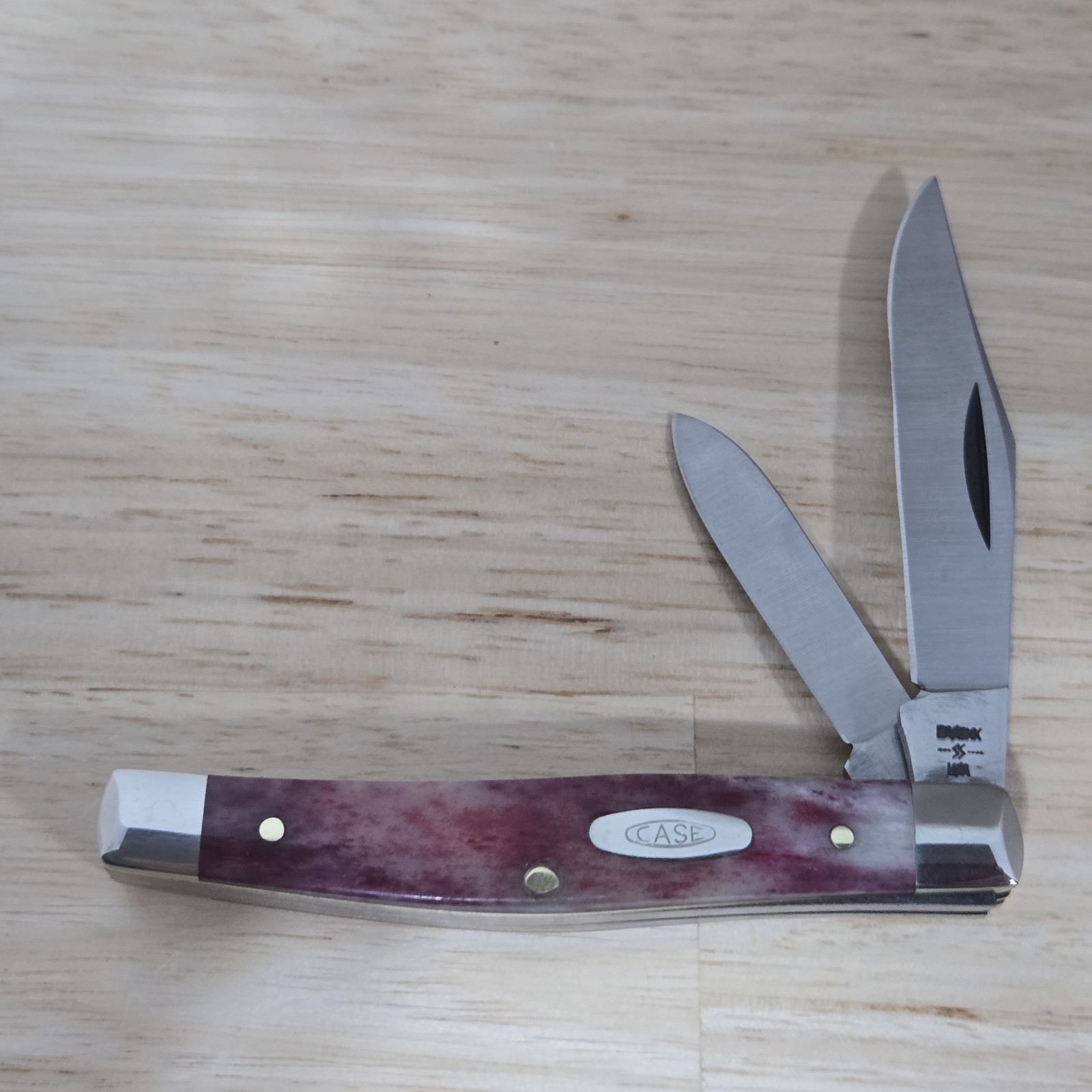 CASE XX SR6244 USA 7 DOT 1983 SMOOTH RED APPALOOSA BONE JACK KNIFE MINT