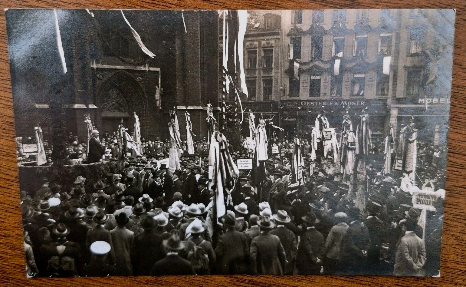 RPPC First Workers' Singer Festival 1928 Hannover Germany, parade, store fronts RPPC First Workers' Singer Festival 1928 Hannover Germany, parade, store fronts
