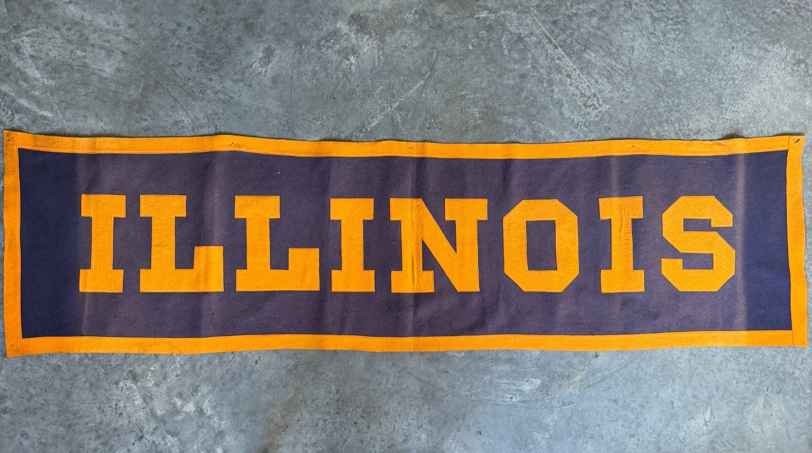 Vintage 1910-1920s University of Illinois Rectangle Banner Pennant HUGE 69