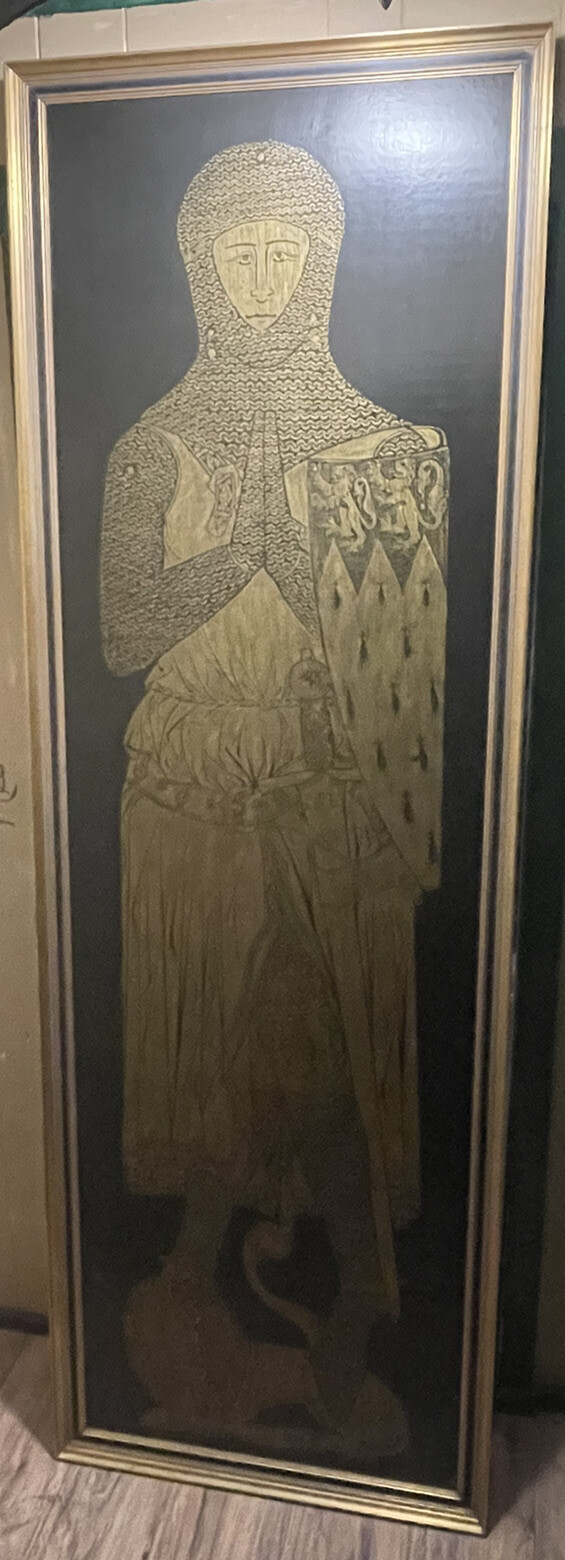 sir robert de bures brass rubbing print