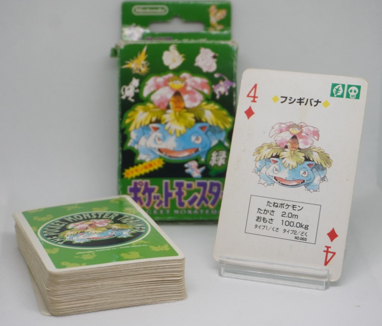 1996 Pokémon Green Venusaur Playing Cards Complete Deck Nintendo Japan Vintage
