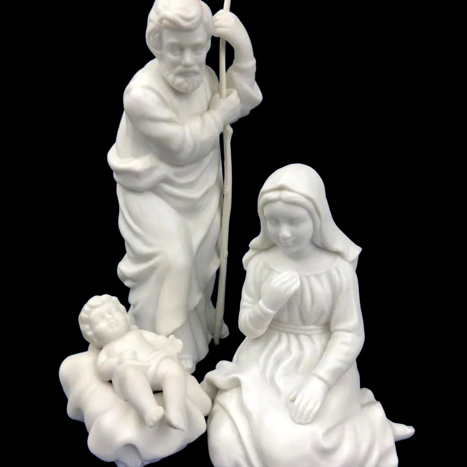 NATIVITY SET / WHITE PORCELAIN FIGURES / VINTAGE 1980'S / TAIWAN / SIX PIECE SET