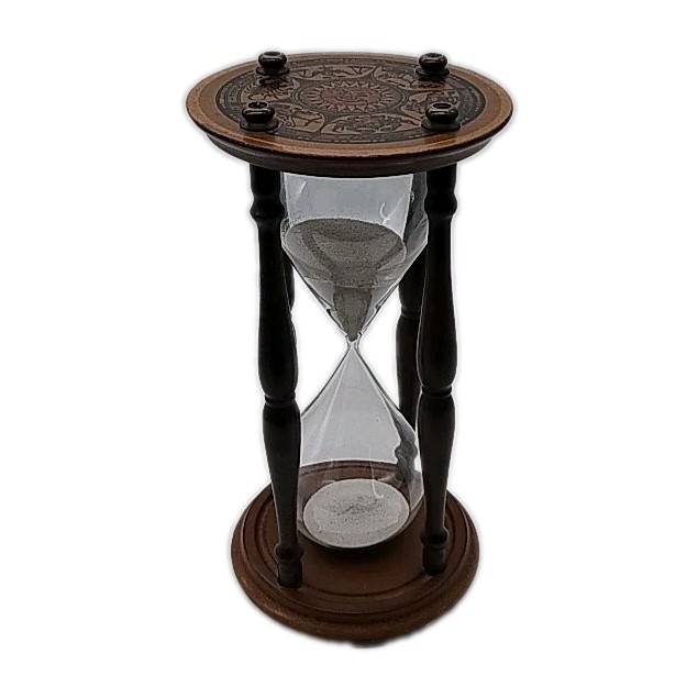 VTG MCM MID CENTURY MODERN ZODIAC ASTROLOGY HOURGLASS TIME PIECE SAND TIMER 6MIN