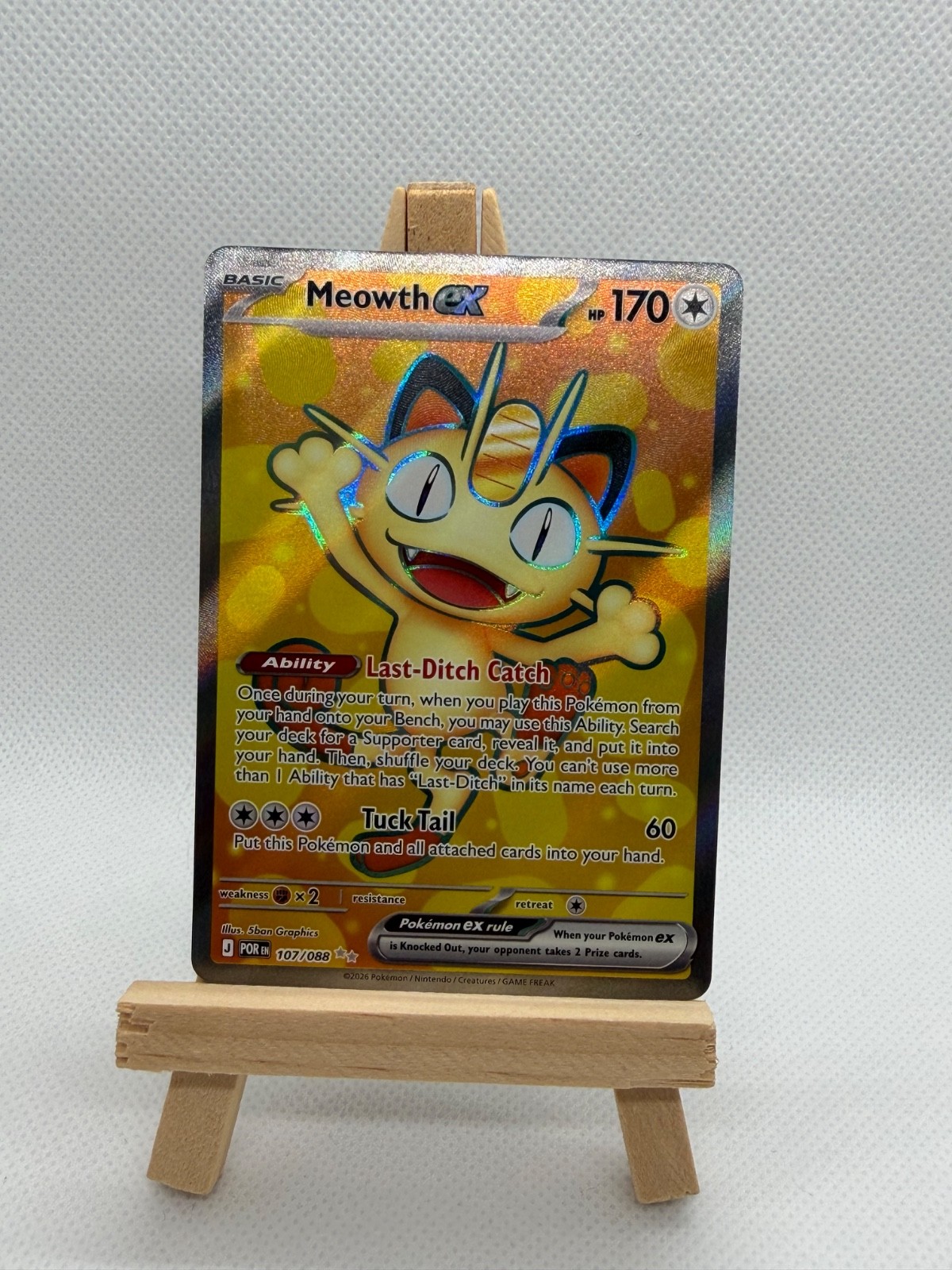 The Pokémon Company Meowth ex 107/088 Basic 170HP English 2023