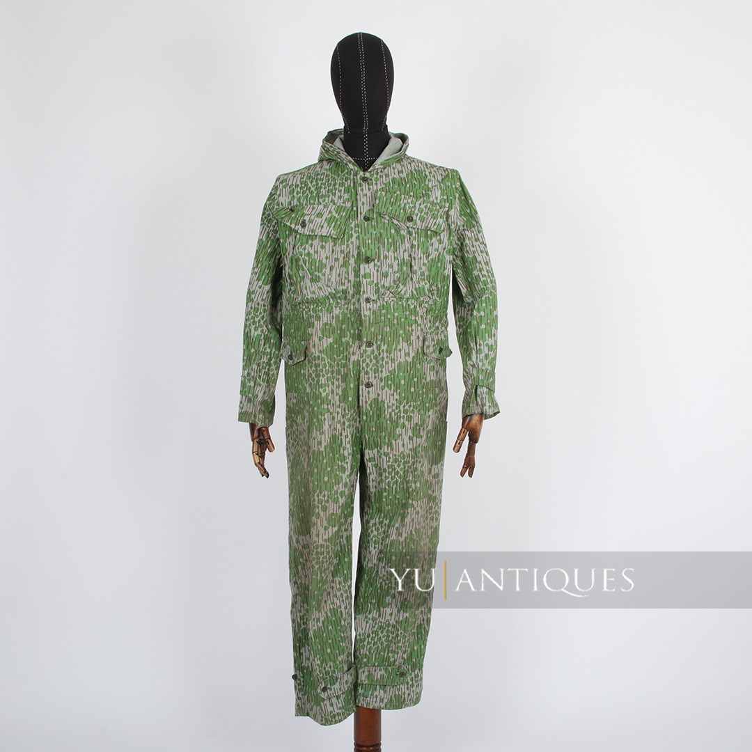 Vintage Genuine Bulgarian Army Frogsking Raindrop Pattern Camouflage Jumpsuit
