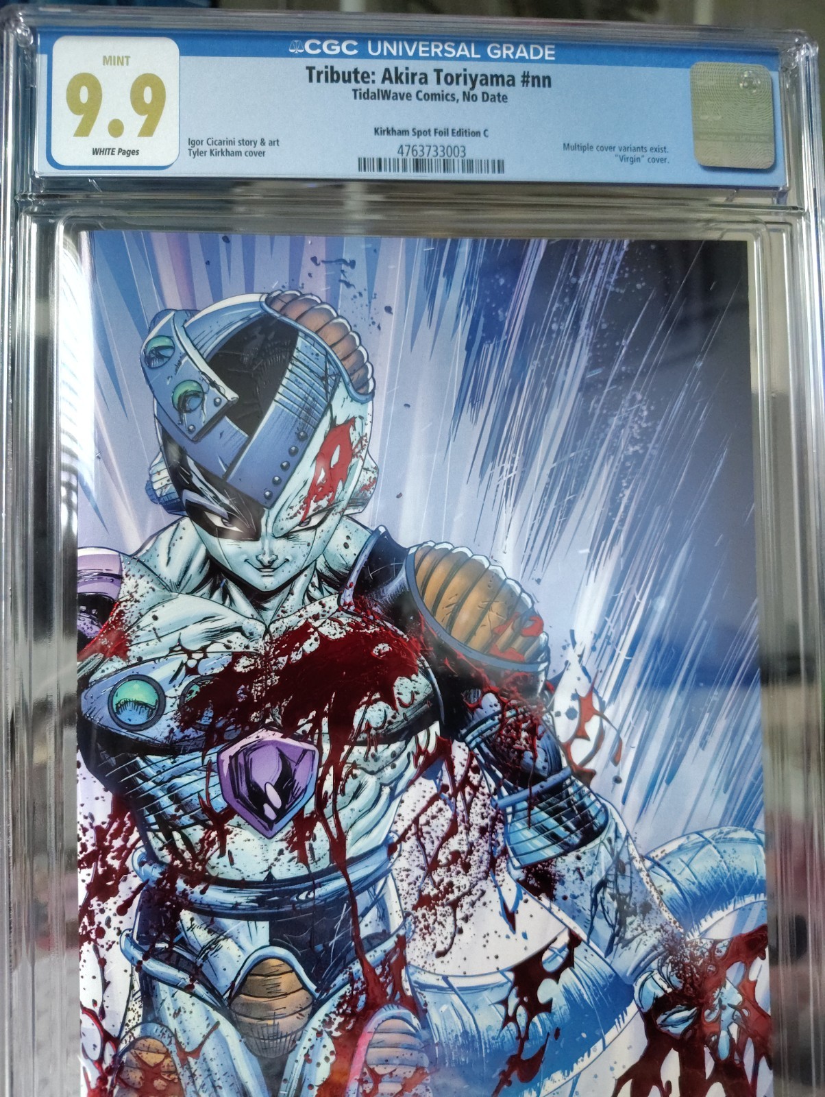 Toriyama Tribute CGC 9.9 Kirkham Battle Damage Mecha Frieza Foil LTD 30 POP 1
