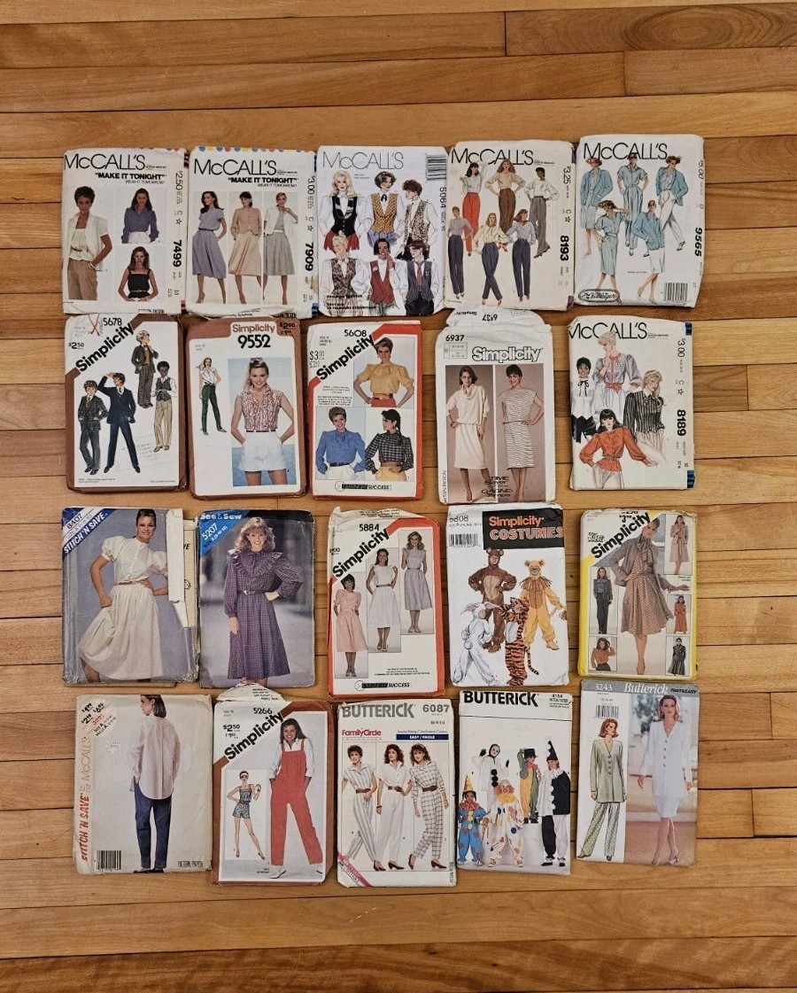 Vintage 1980s Sewing Patterns Lot of 20 Simplicity McCalls Butterick Vintage 1980s Sewing Patterns Lot of 20 Simplicity McCalls Butterick