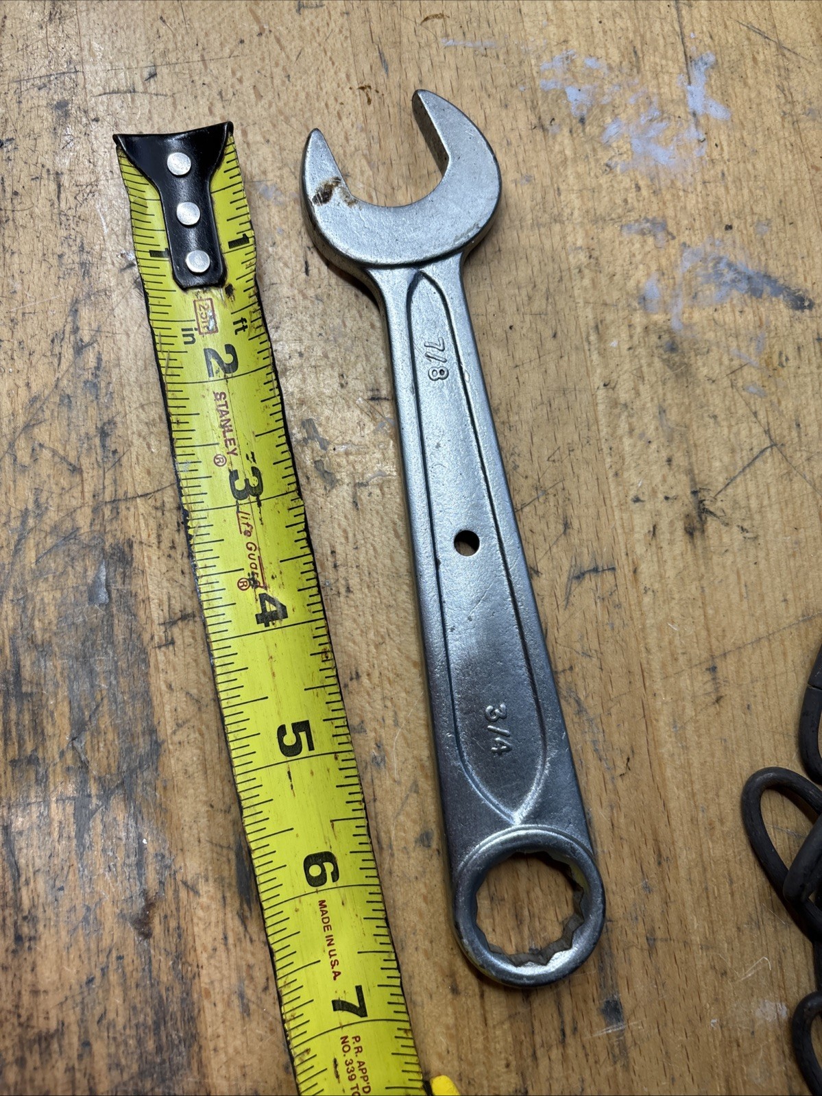 Vintage Indestro Select Steel 3/4” x 7/8” Combination Wrench Made in USA
