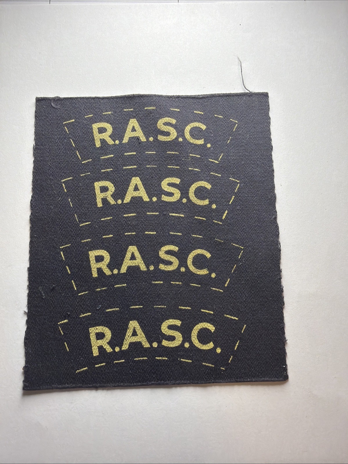 WW2 British Army RASC Uncut Sheet of 4 Printed Economy Shoulder Titles MINT NOS WW2 British Army RASC Uncut Sheet of 4 Printed Economy Shoulder Titles MINT NOS