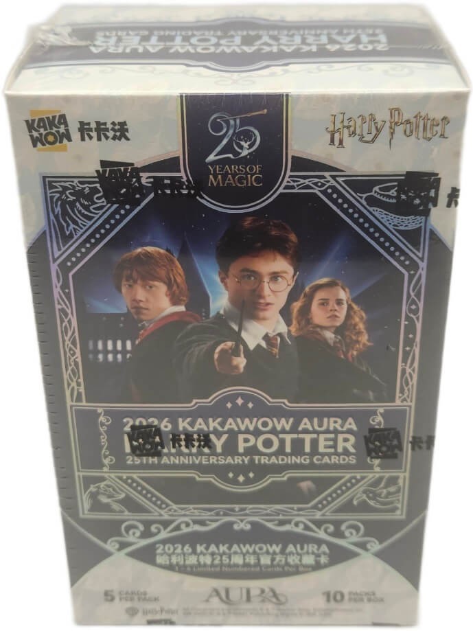 2026 Kakawow AURA Harry Potter 25th Anniversary Trading Cards 10 Pack Hobby Box