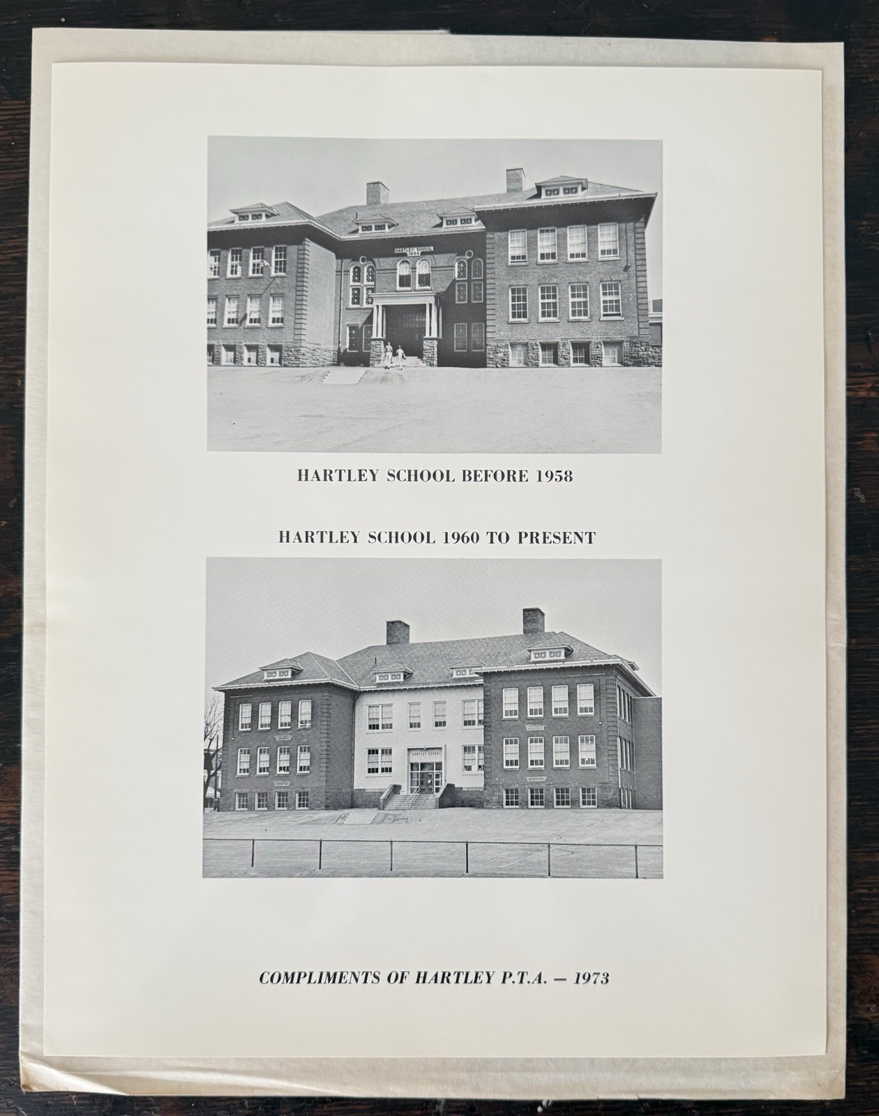 NOS 1973 Hartley School YORK PA Print feat Pre-1958 and Post 1960 Building 11x14 NOS 1973 Hartley School YORK PA Print feat Pre-1958 and Post 1960 Building 11x14