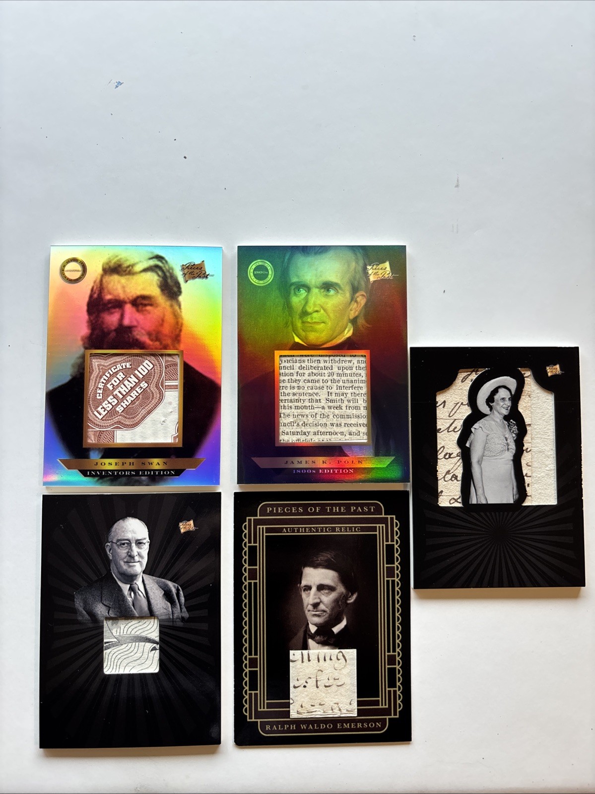 2024 2025 Pieces Of The Past  5 Card Lot Boeing Swan Polk Ross Waldo Emerson