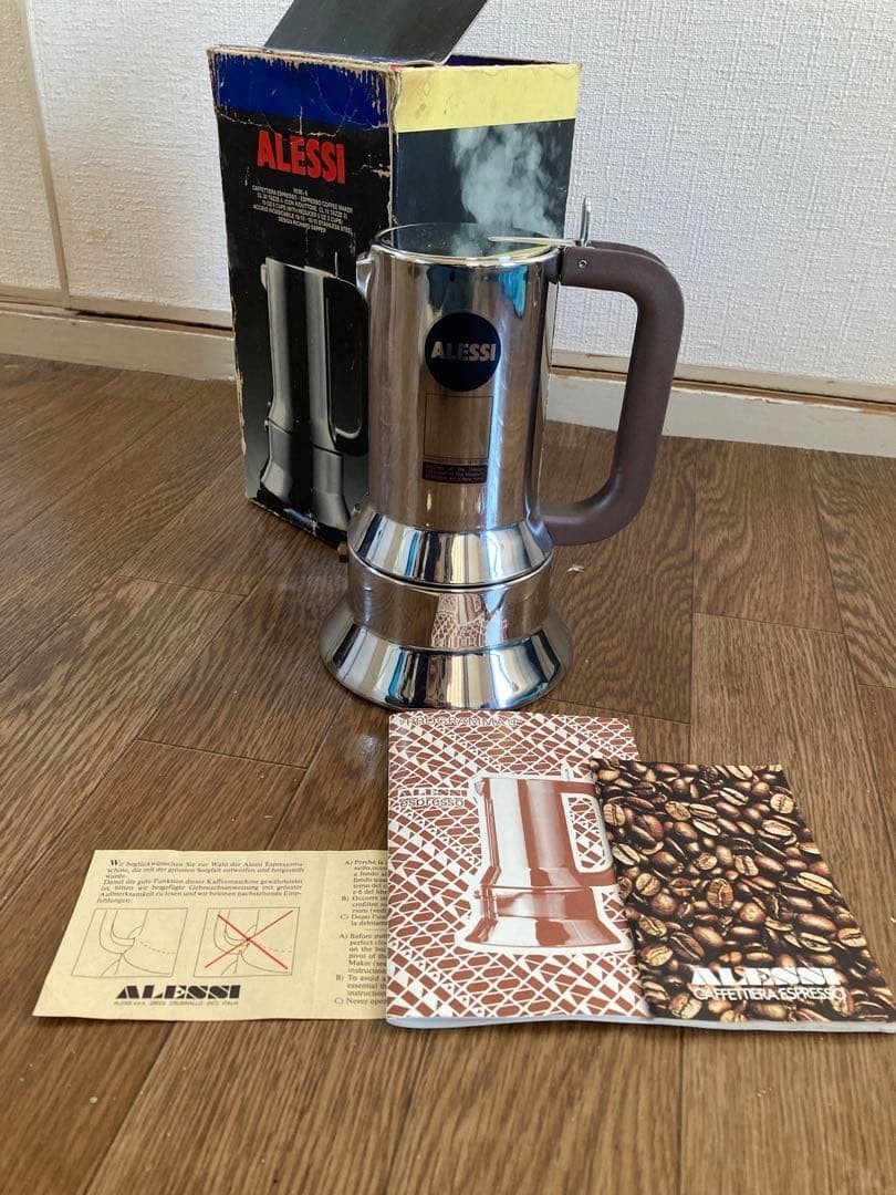 Brand new, unused ALESSI 9090•6 espresso coffee maker - rare item.