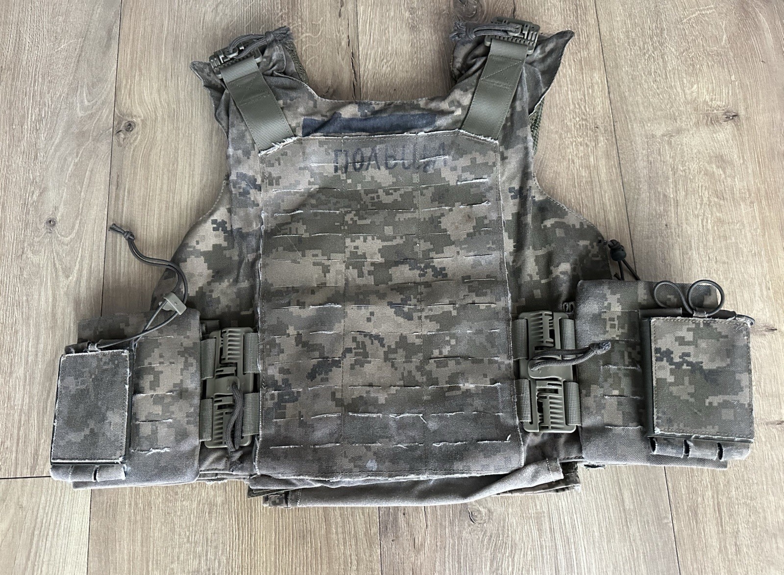 Military vest / Combat gear of a soldier of the Ukrainian army