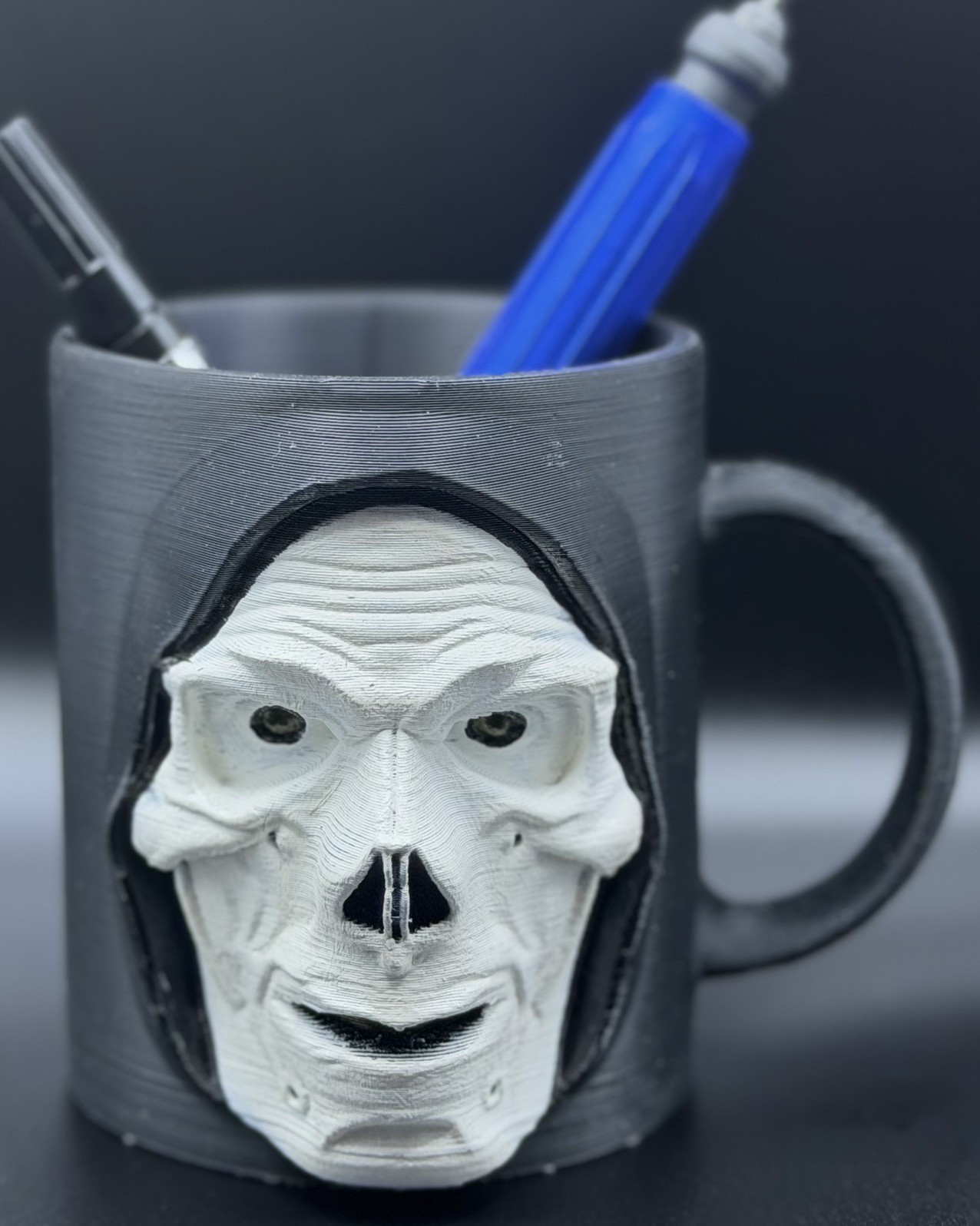 1987 Skeletor Inspired Mug I Desk Organizer l Frank Langella Movie Style I MOTU