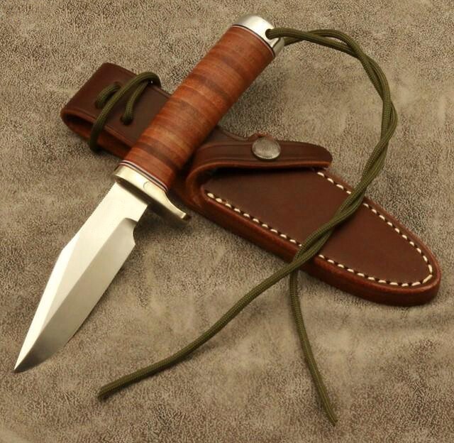 Custom Handmade Randal model 8 style knife Leather stacked handle knife