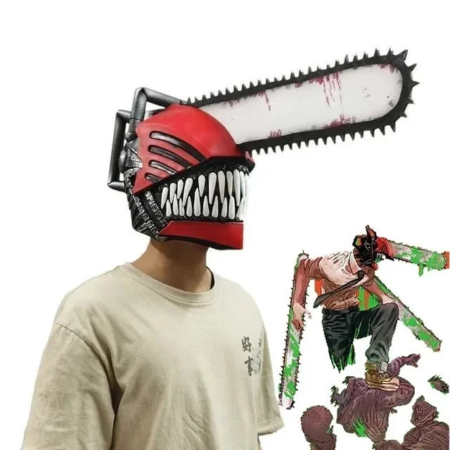 2026 Halloween SSF Chainsaw Man Cosplay Mask Costume Props Latex Party Mask