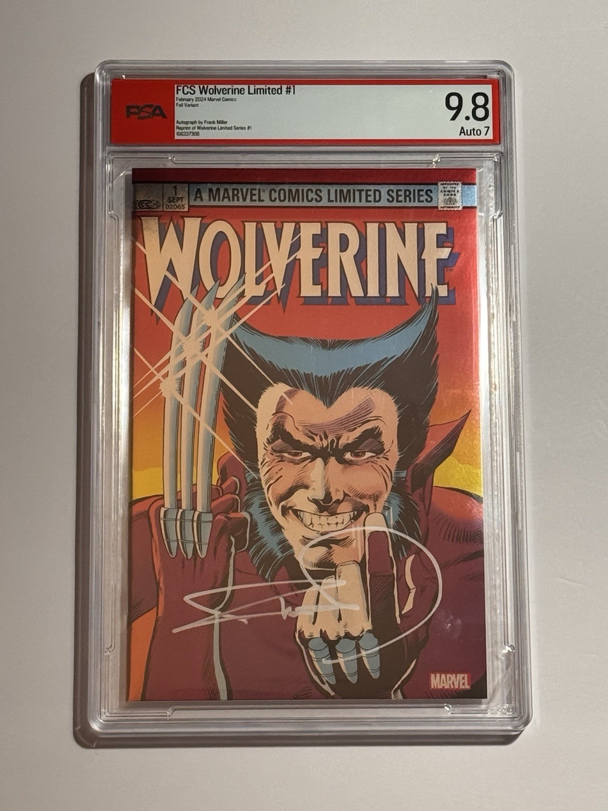 Wolverine Limited #1 PSA 9.8 Auto 7 Foil Variant Signed Frank Miller (2024)