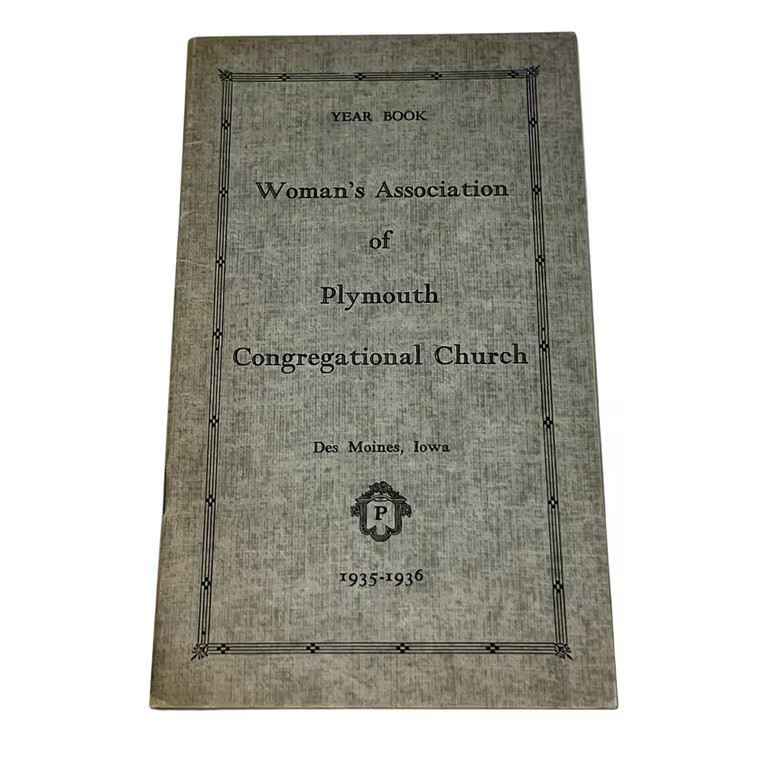 Womens Assoc of Plymouth Congregational Church Yearbook Des Moines Iowa 1935-36