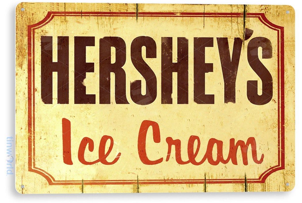 TIN SIGN Rustic Hershey\'s Ice Cream Sign Shop Parlor Kitchen Cottage Farm A084 TIN SIGN Rustic Hershey\'s Ice Cream Sign Shop Parlor Kitchen Cottage Farm A084
