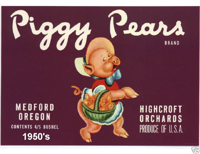 1950\'s Medford Oregon Pear Crate Refrigerator Magnet