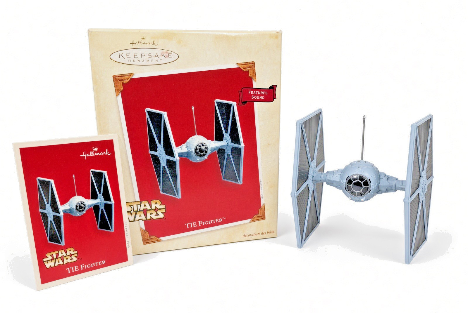 Star Wars Tie Fighter 2003 Hallmark Keepsake Christmas Ornament w/ Sound NIB