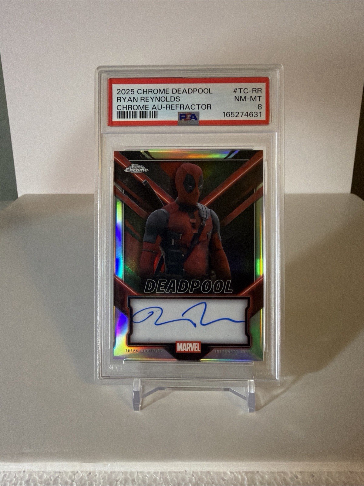 2025 TOPPS Chrome DEADPOOL auto Ryan Reynolds AUTO Refractor NM-MT 8 Pop 2 2025 TOPPS Chrome DEADPOOL auto Ryan Reynolds AUTO Refractor NM-MT 8 Pop 2