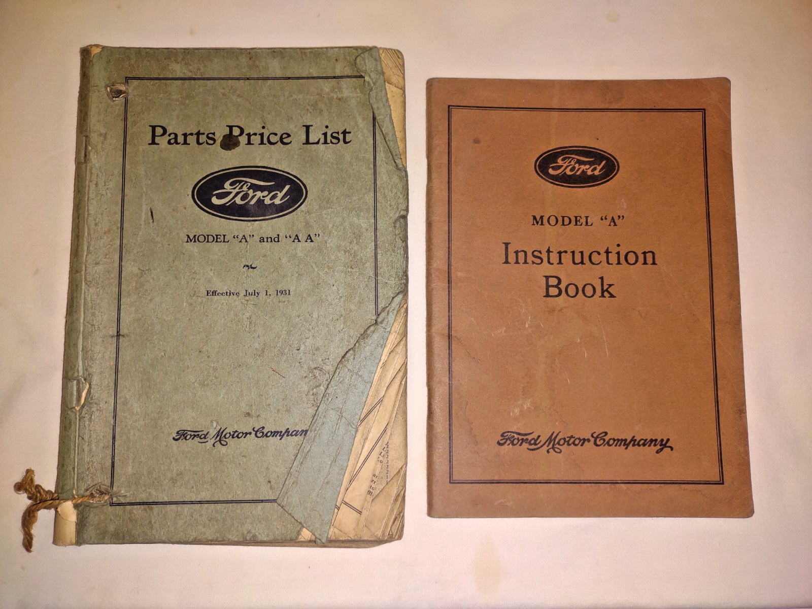 Vtg ORIGINAL Ford Model \'A\' Instruction Book Manual & Part Price List 1931