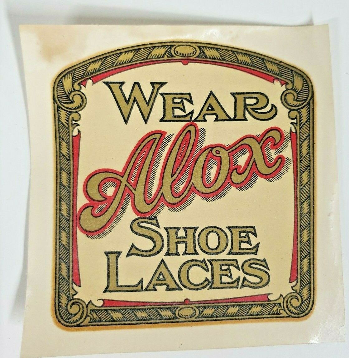 1930\'s Ornate Alox Shoe Lace Decal/  Old Store Stock (B3)