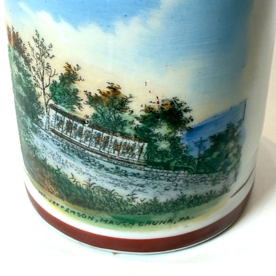 MT JEFFERSON - MAUCH CHUNK PA Pennsylvania Antique Souvenir TRINKET MUG MT JEFFERSON - MAUCH CHUNK PA Pennsylvania Antique Souvenir TRINKET MUG