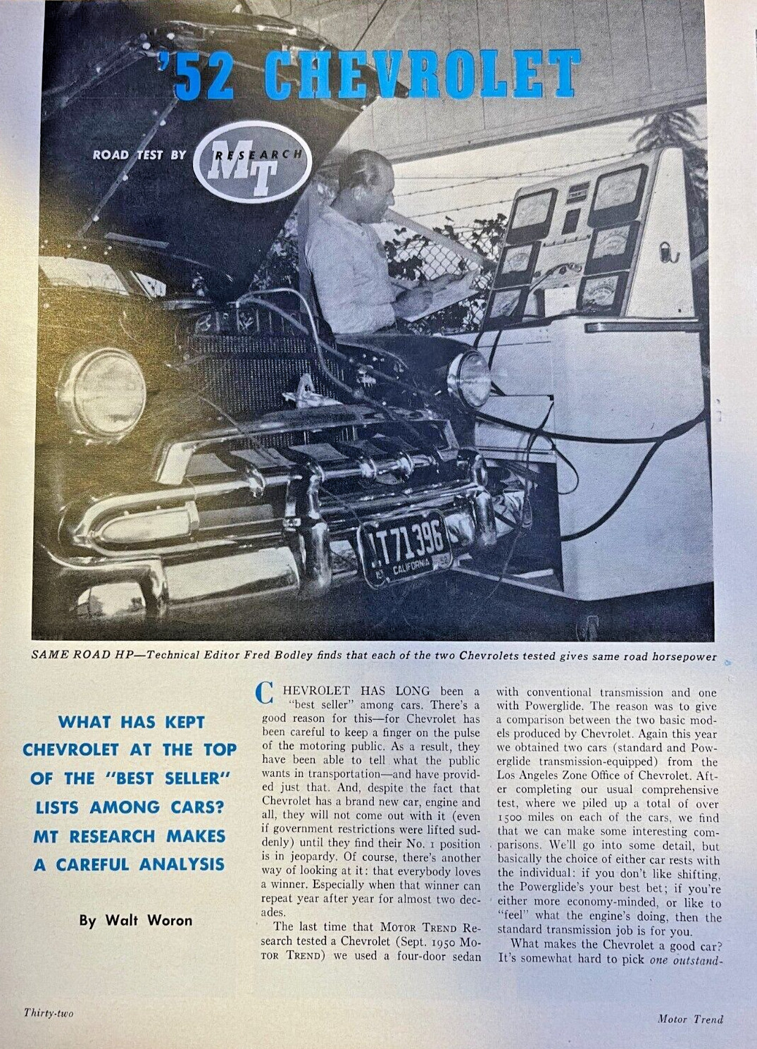 Road Test 1952 Chevrolet Automobile Road Test 1952 Chevrolet Automobile