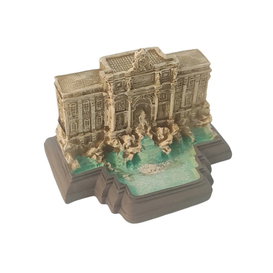 Baroque Rome Trevi Fountain Landmark Model Figurine Home Resin Table Ornament