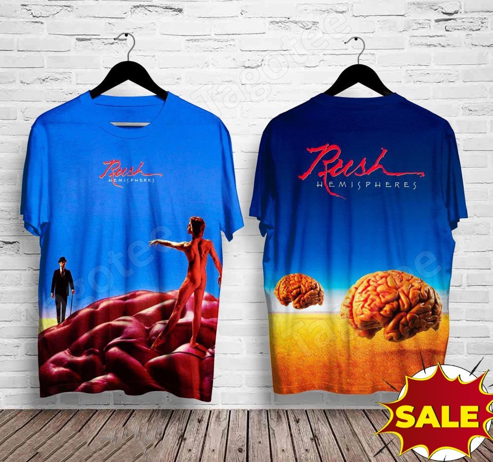 Rush Band Hemispheres Album 3D T Shirt S-5XL CC278 Rush Band Hemispheres Album 3D T Shirt S-5XL CC278
