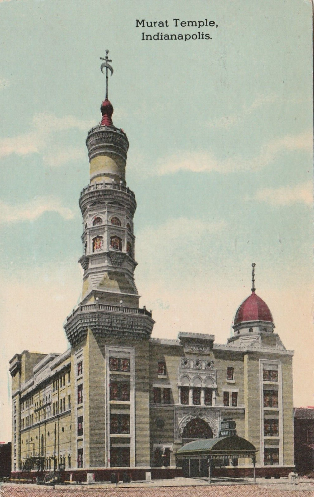 Indianapolis IN-Indiana, Murat Temple, posted Vintage Souvenir Postcard Indianapolis IN-Indiana, Murat Temple, posted Vintage Souvenir Postcard