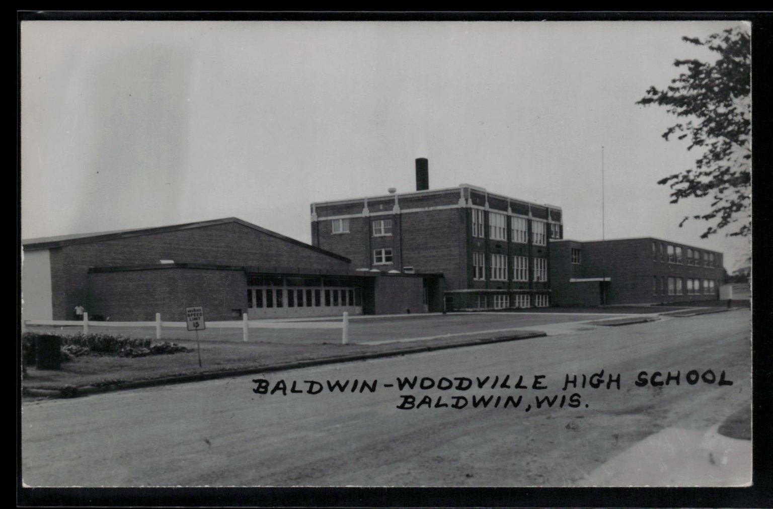 Baldwin-Woodville High School Baldwin Wisconsin RPPC Real Photo Postcard