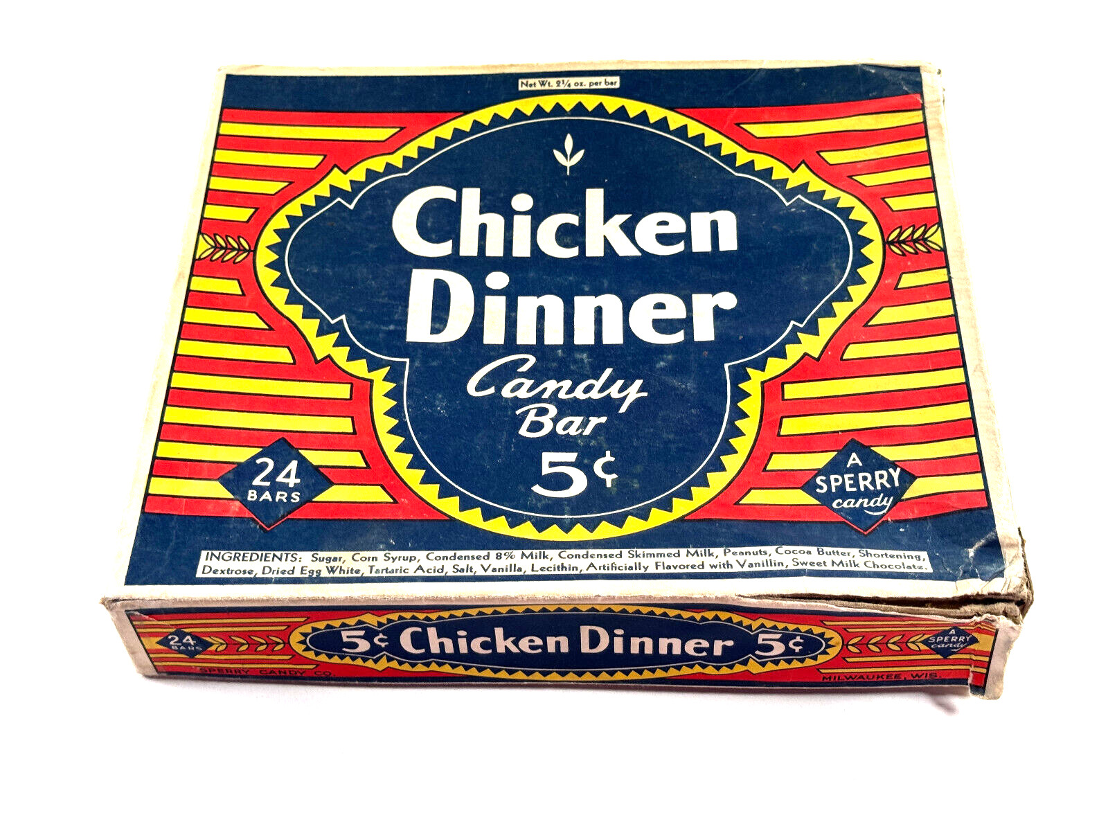 RARE 1920's Original Chicken Dinner Candy Bar 5 cent BOX nice see pics RARE 1920's Original Chicken Dinner Candy Bar 5 cent BOX nice see pics