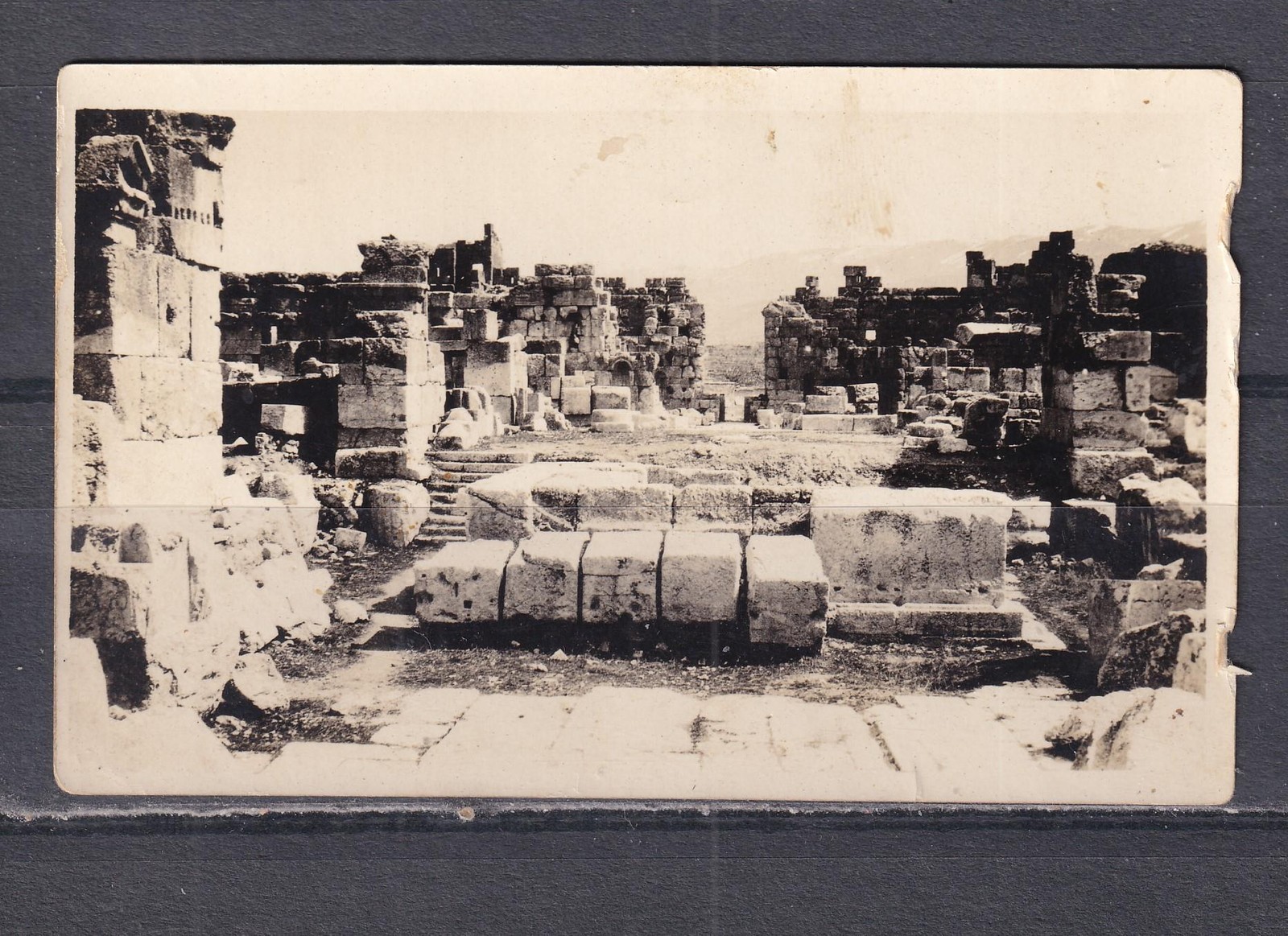LEBANON, BAALBEK, c1915 Photograph of Ruins, 10.7mm. x 6.8mm.