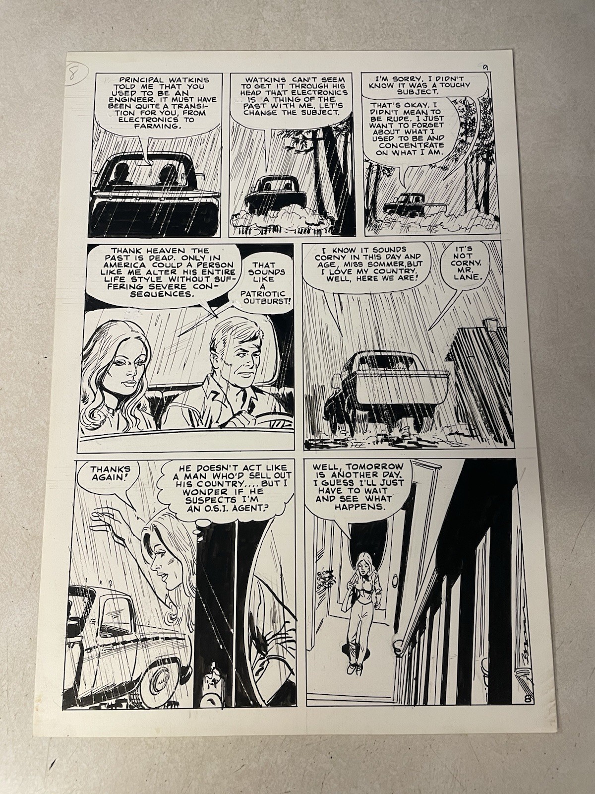 BIONIC WOMAN #5 ORIGINAL comic ART 1978 LINDSAY WAGNER tv OSI AGENT SOMMERS