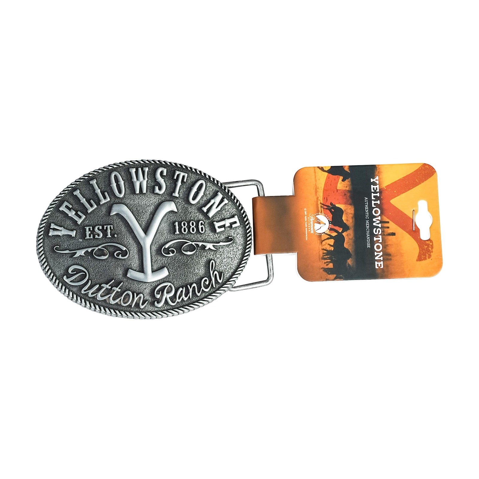 Yellowstone Dutton Ranch Y Logo Established 1886 Adult Belt Buckle Silver Yellowstone Dutton Ranch Y Logo Established 1886 Adult Belt Buckle Silver