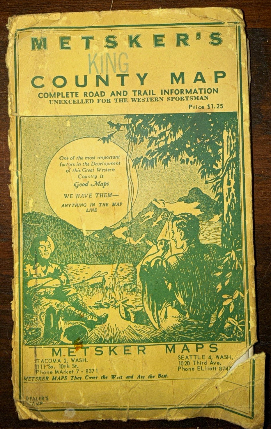 Vintage Metsker’s King County Washington Map Seattle Tacoma c.1950 Folding Map Vintage Metsker’s King County Washington Map Seattle Tacoma c.1950 Folding Map