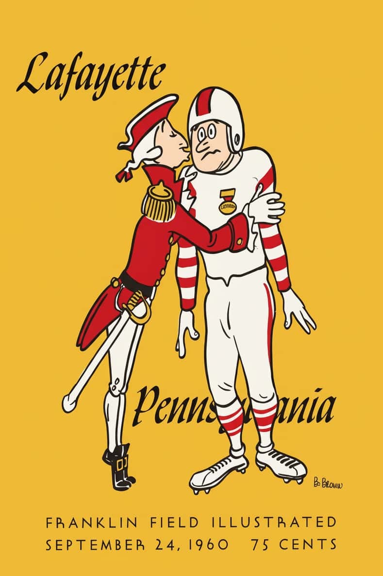 🏈 1960 Lafayette vs. Pennsylvania Poster - 24x36” Retro Sports Art 🇺🇸 -