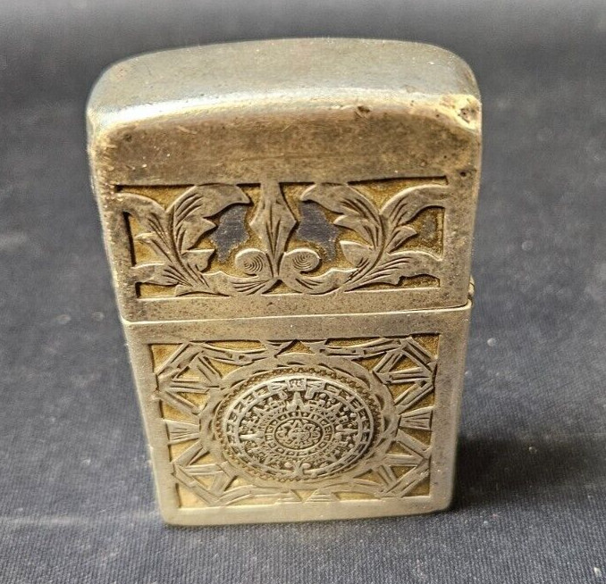 Rare VTG La Esperanza DGS Quan Jilmex Aztec Style .925 Sterling Zippo Lighter Rare VTG La Esperanza DGS Quan Jilmex Aztec Style .925 Sterling Zippo Lighter