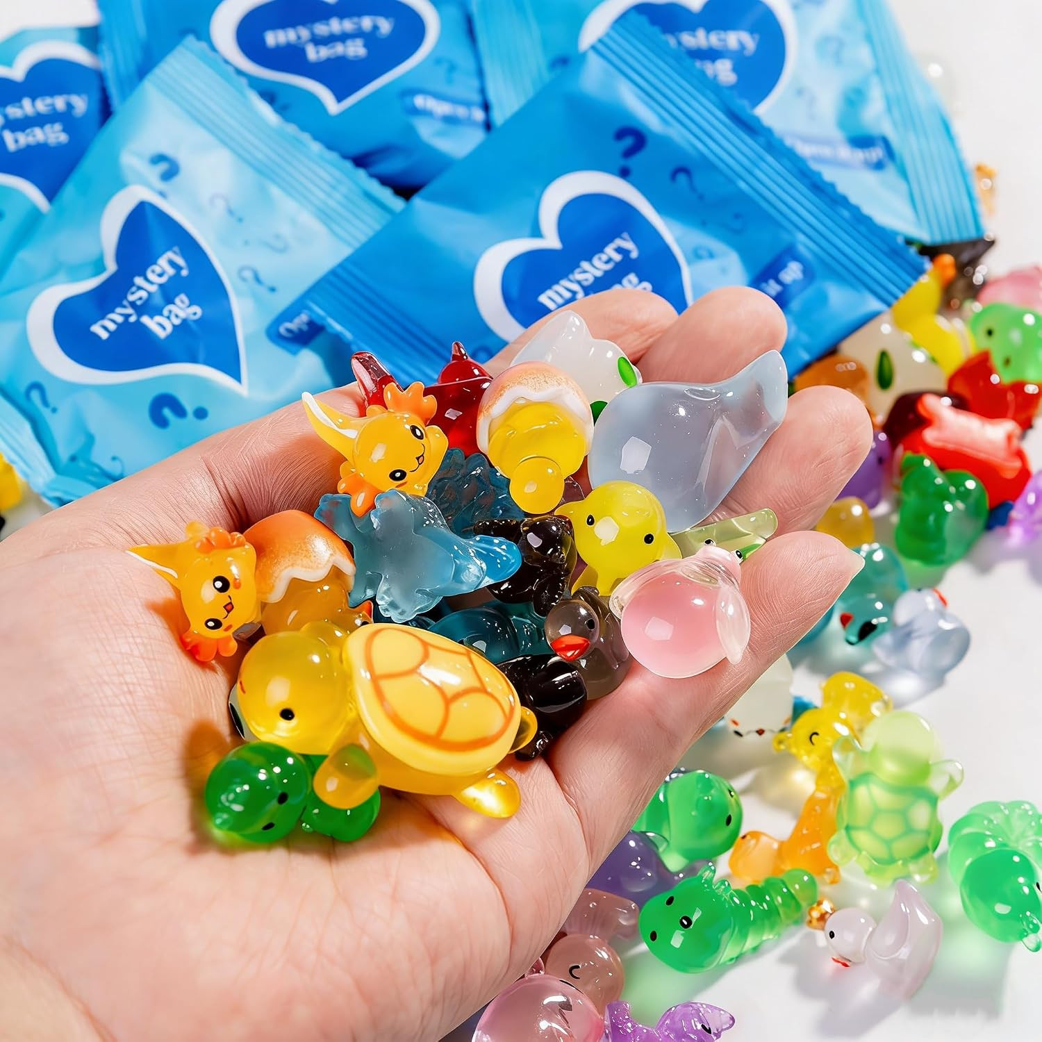 50 Pcs Glow in the Dark Mini Resin Animals,Mystery Blind Bags Bulk Assortment 50 Pcs Glow in the Dark Mini Resin Animals,Mystery Blind Bags Bulk Assortment